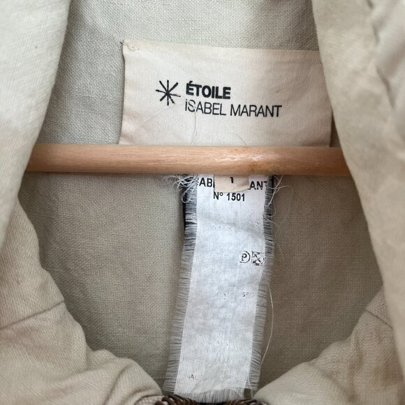 Etoile Isabel Marant Cotton Linen Blend Cream Jacket - Sz S - Picture 5 of 12
